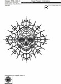Halloween Skull in Web Machine Embroidery Design - 3 sizes