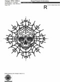 Halloween Skull in Web Machine Embroidery Design - 3 sizes