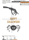 Halloween with black widow spider Machine Embroidery Design - 6 sizes