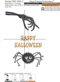 Halloween with black widow spider Machine Embroidery Design - 6 sizes