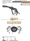 Halloween with black widow spider Machine Embroidery Design - 6 sizes