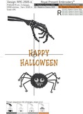 Halloween with black widow spider Machine Embroidery Design - 6 sizes