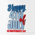 Happy 4th of July inscription Machine Embroidery Design - 2 sizes