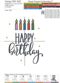 Happy Birthday Machine Embroidery Design - 3 sizes