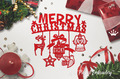 Happy Christmas Silhouette Machine Embroidery Design - 4 sizes