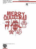 Happy Christmas Silhouette Machine Embroidery Design - 4 sizes