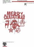Happy Christmas Silhouette Machine Embroidery Design - 4 sizes