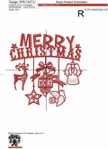 Happy Christmas Silhouette Machine Embroidery Design - 4 sizes