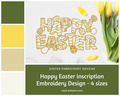 Happy Easter inscription Embroidery Design - 4 sizes