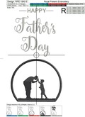 Happy Father's Day Applique Machine Embroidery Designs - 5 sizes