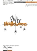 Happy Halloween with black widow spiders Machine Embroidery Design - 3 sizes