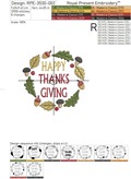 Happy Thanksgiving Machine Embroidery Designs Set - 4 in 1