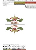 Happy Thanksgiving Machine Embroidery Designs Set - 4 in 1