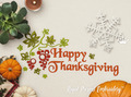 Happy Thanksgiving autumn leaves machine embroidery design - 3 sizes
