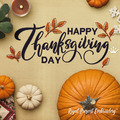 Happy Thanksgiving with orange autumn leaves machine embroidery design - 6 sizes