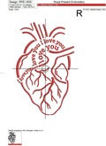Heart Machine Embroidery Design - 4 sizes