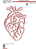 Heart Machine Embroidery Design - 4 sizes