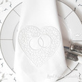 Heart Wedding Rings Machine Embroidery Design - 2 sizes