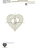 Heart Wedding Rings Machine Embroidery Design - 2 sizes