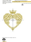 Heart frame for monogram with crown Machine embroidery design - 6 sizes