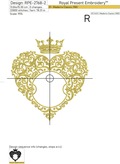 Heart frame for monogram with crown Machine embroidery design - 6 sizes