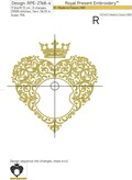 Heart frame for monogram with crown Machine embroidery design - 6 sizes