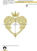 Heart frame for monogram with crown Machine embroidery design - 6 sizes