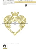 Heart frame for monogram with crown Machine embroidery design - 6 sizes