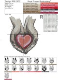 Heart in hands in color machine embroidery design - 5 sizes