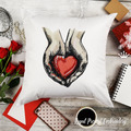 Heart in hands in color machine embroidery design - 5 sizes