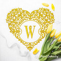 Heart monogram frame Machine Embroidery Design - 7 sizes