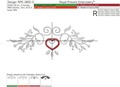 Heart ornament with applique Machine embroidery design - 3 sizes