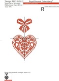 Cross-stitch Heart with a bow