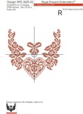 Heart with a bow for the neck cross-stitch - 3 sizes