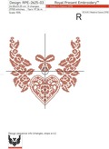 Heart with a bow for the neck cross-stitch - 3 sizes
