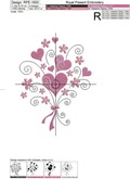 Hearts Bouquet Machine Embroidery Design - 2 sizes
