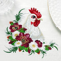 Hen in a thicket of flowers Machine Embroidery Design - 5 sizes
