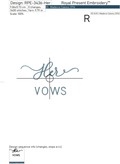 Her vows lettering machine embroidery design - 4 sizes