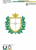 Heraldic Monogram Frame Embroidery Design - 5 sizes