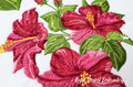 Hibiscus Bouquet Machine Embroidery Design - 2 sizes