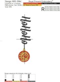 Ho Ho Ho inscription with Christmas tree toy machine embroidery design - 8 sizes