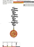 Ho Ho Ho inscription with Christmas tree toy machine embroidery design - 8 sizes