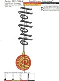 Ho Ho Ho inscription with Christmas tree toy machine embroidery design - 8 sizes