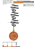 Ho Ho Ho inscription with Christmas tree toy machine embroidery design - 8 sizes