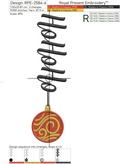 Ho Ho Ho inscription with Christmas tree toy machine embroidery design - 8 sizes