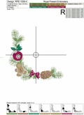 Holiday Corner Machine Embroidery Design - 5 sizes