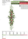 Holly Border Mega Hoop Embroidery Design - 6 Sizes