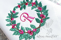Holly Frame Machine Embroidery Design - 2 sizes