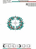 Holly Frame Machine Embroidery Design - 2 sizes