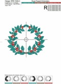 Holly Frame Machine Embroidery Design - 2 sizes
